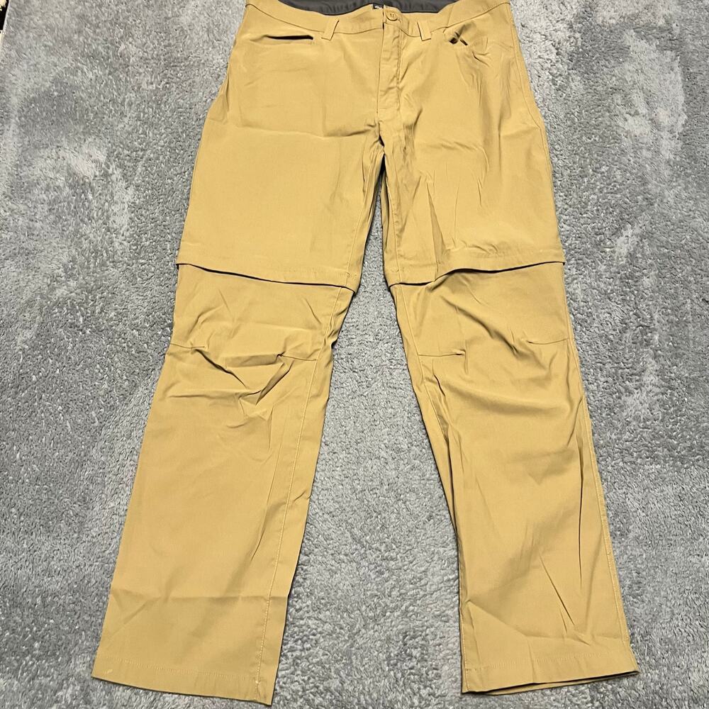 Eddie Bauer Pants Mens 38 x32 Convertible Tech Performance Hiking Tan Nylon